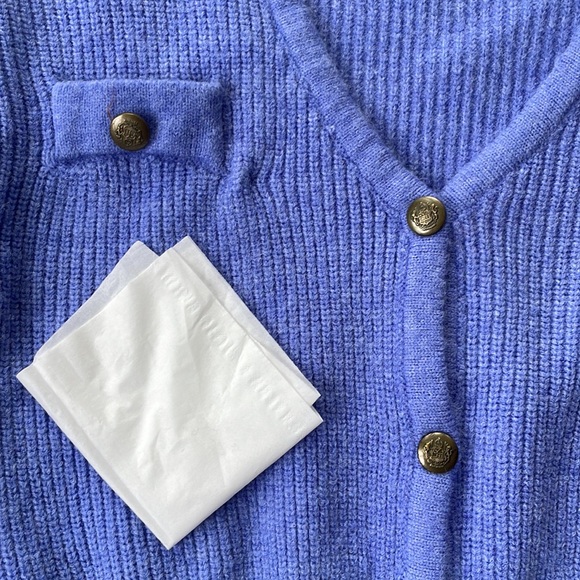 【Sold】bluish violet crop top cardigan - Picture 4 of 4